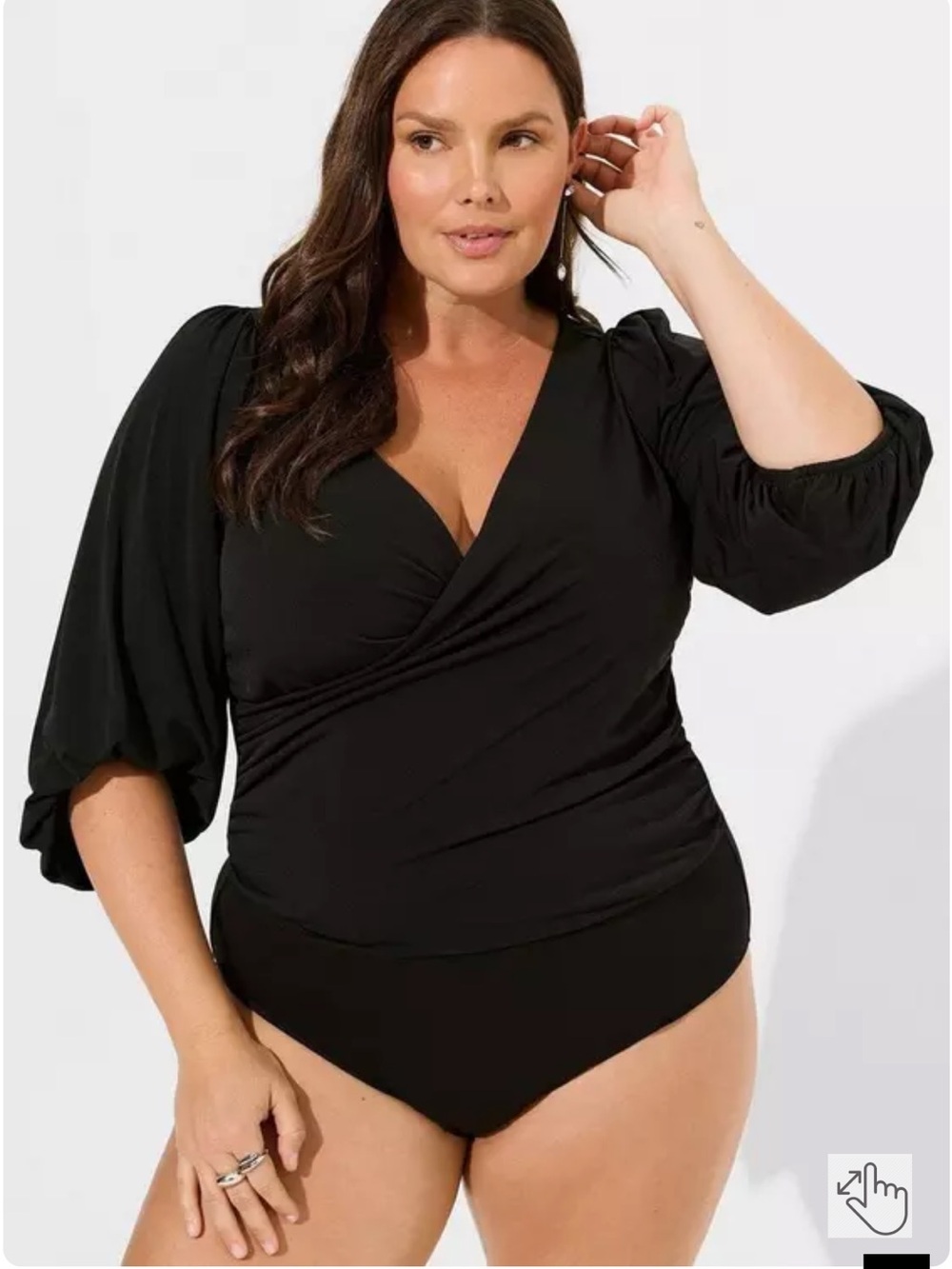 Torrid Studio Knit Surplice Long Sleeve Bodysuit